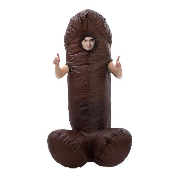 Giant Inflatable Hen Party Penis Costume Suit - Brown